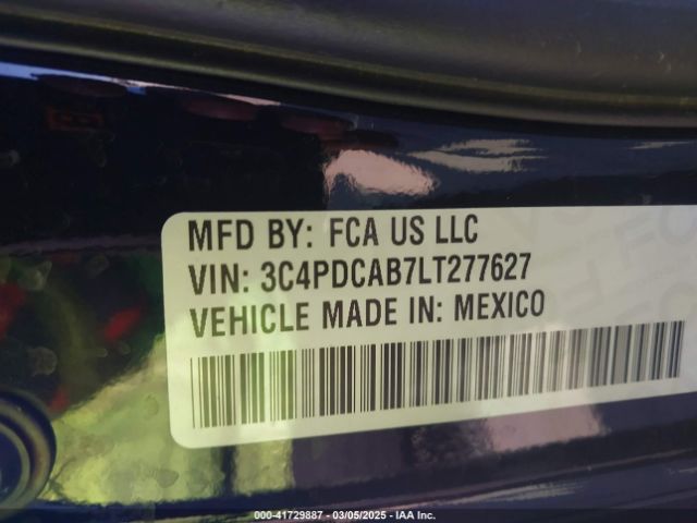 3C4PDCAB7LT277627 Dodge Journey Se Value