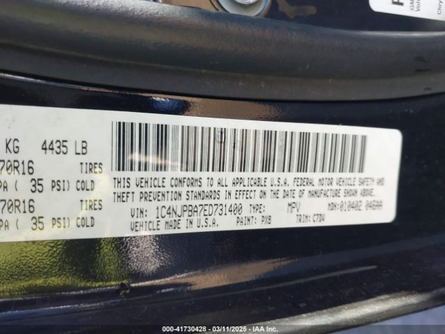 1C4NJPBA7ED731400 Jeep Patriot Sport