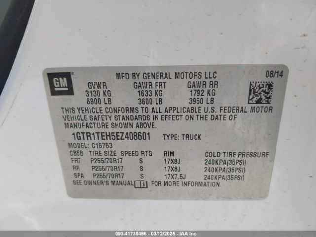 1GTR1TEH5EZ408601 GMC SIERRA 1500