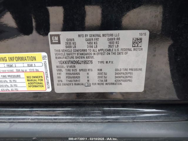 1GKKVTKD9GJ195276 GMC Acadia Denali