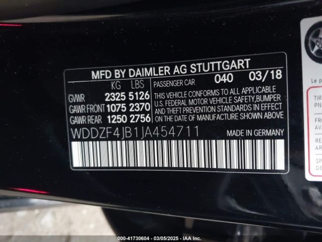WDDZF4JB1JA454711 Mercedes-Benz E 300