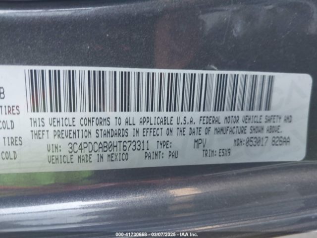 3C4PDCAB0HT673311 Dodge JOURNEY SE