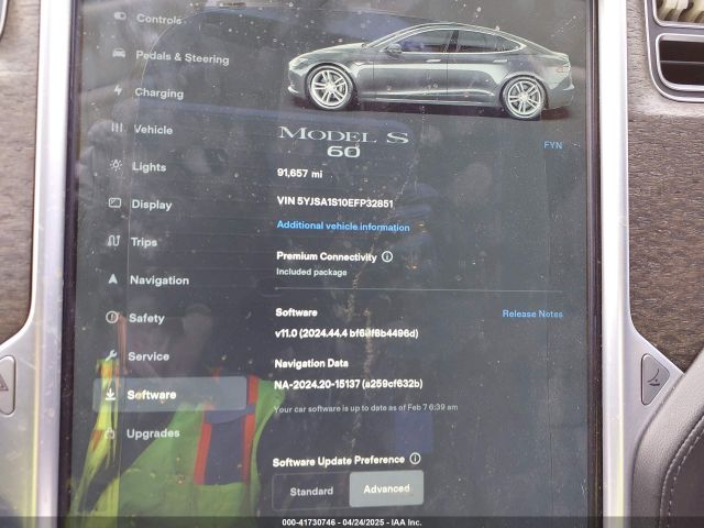 5YJSA1S10EFP32851 Tesla MODEL S