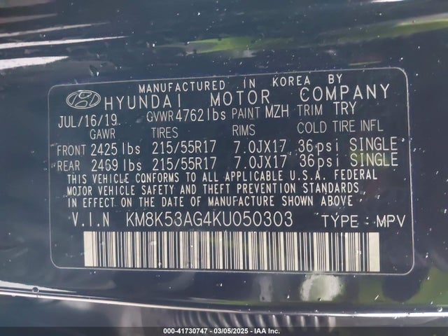 KM8K53AG4KU050303 Hyundai Kona Ev Ultimate