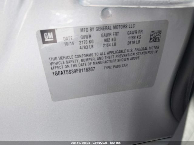 1G6AT5S39F0116387 Cadillac Cts Premium