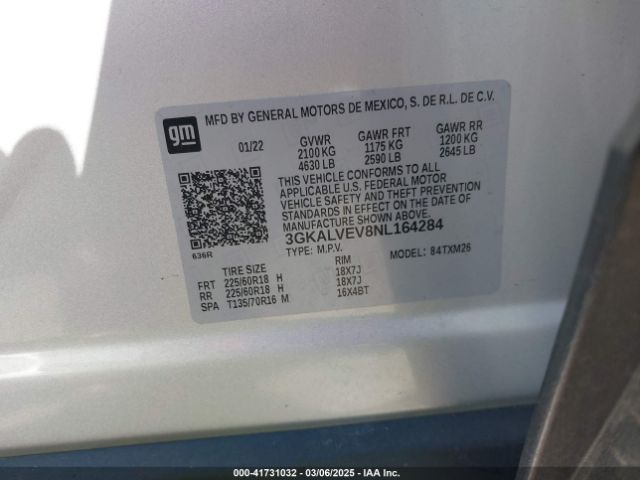 3GKALVEV8NL164284 GMC Terrain Awd Slt