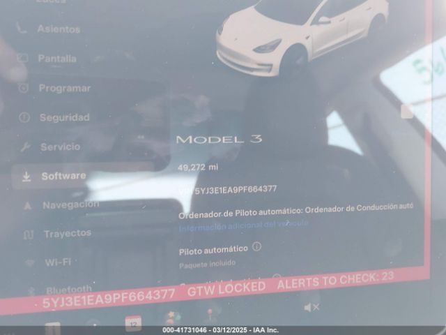 5YJ3E1EA9PF664377 Tesla Model 3 Rear-wheel Drive