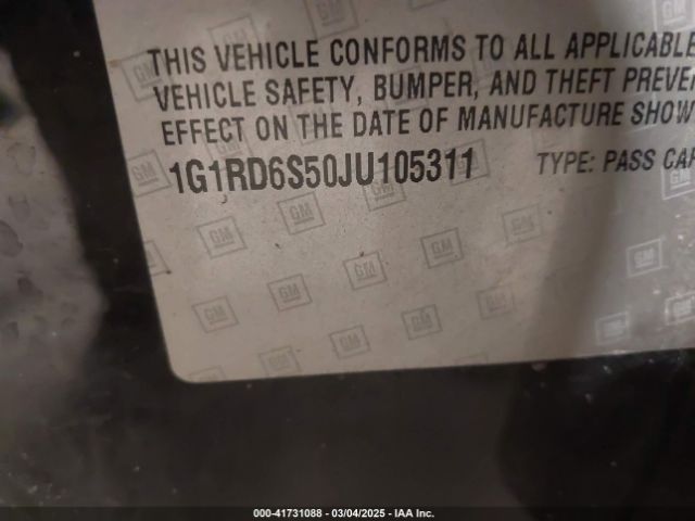 1G1RD6S50JU105311 Chevrolet Volt Premier