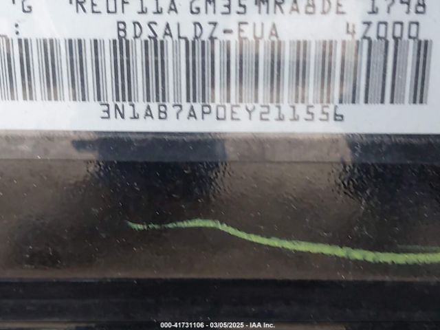 3N1AB7AP0EY211556 Nissan Sentra Fe+ S/fe+ Sv/s/sl/sr/sv