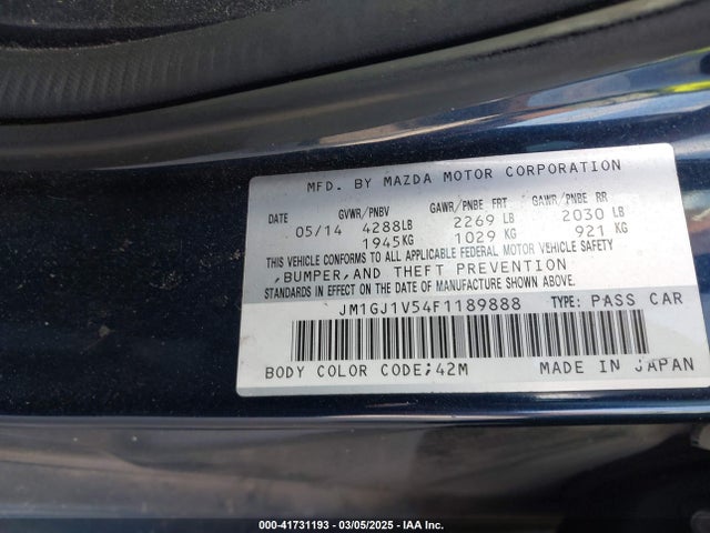 JM1GJ1V54F1189888 Mazda Mazda6 I Touring