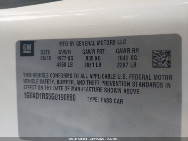 1G6AD1RS5G0190880 Cadillac Ats Performance Collection