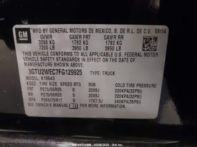 3GTU2WEC7FG129925 GMC Sierra 1500 Denali