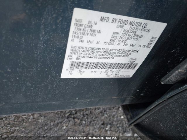 2FMPK4K95GBB82178 Ford Edge Titanium