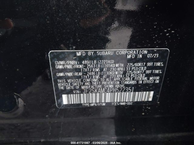 JF2SKAMC4PH522351 Subaru Forester Wilderness