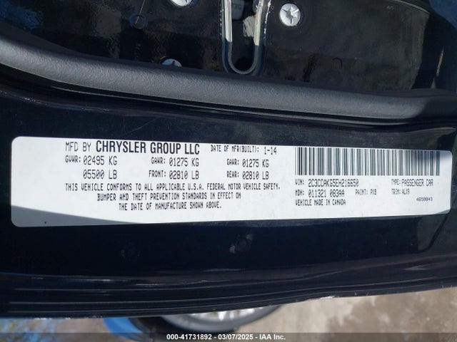 Chrysler 300c Awd 2014 2C3CCAKG5EH216650 Image 9