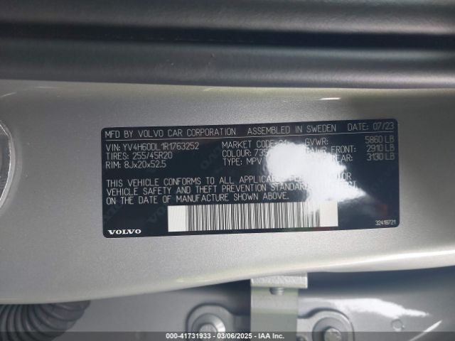 2024 VOLVO XC60 RECHARGE PLUG-IN HYBRID YV4H60DL1R1763252 Photo 8