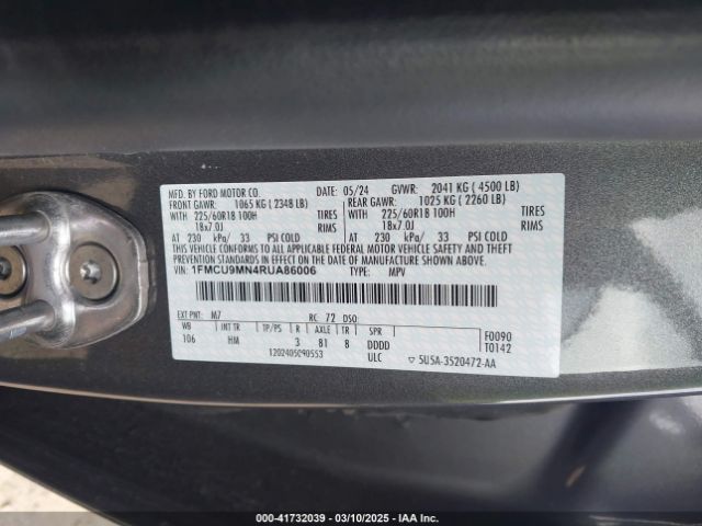 1FMCU9MN4RUA86006 Ford Escape St-line