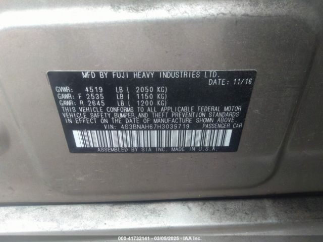 4S3BNAH67H3039719 Subaru Legacy 2.5i Premium