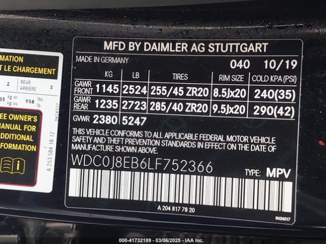 WDC0J8EB6LF752366 Mercedes-Benz Glc 300 Coupe 4matic