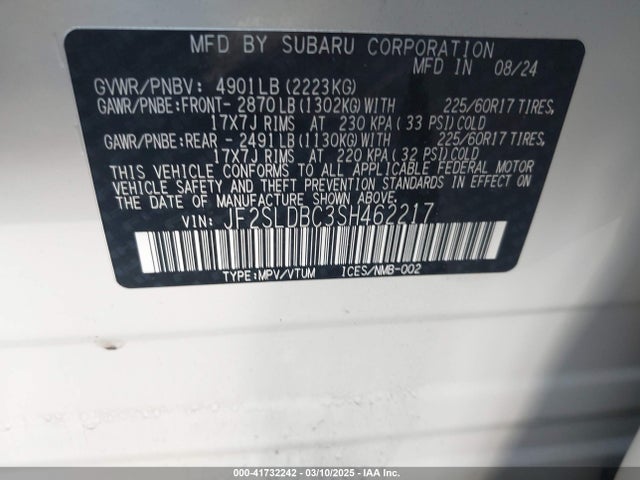 JF2SLDBC3SH462217 Subaru Forester Premium