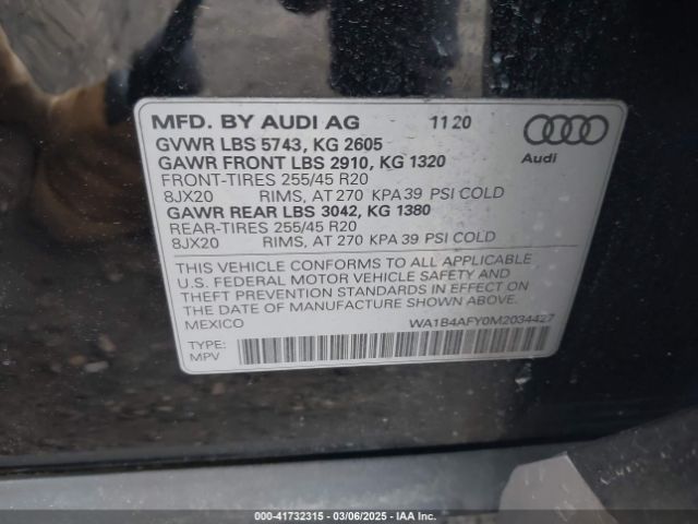 2021 AUDI SQ5 WA1B4AFY0M2034427 Photo 8