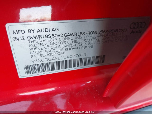 2013 AUDI S4 WAUDGAFL1DA077073 Photo 8
