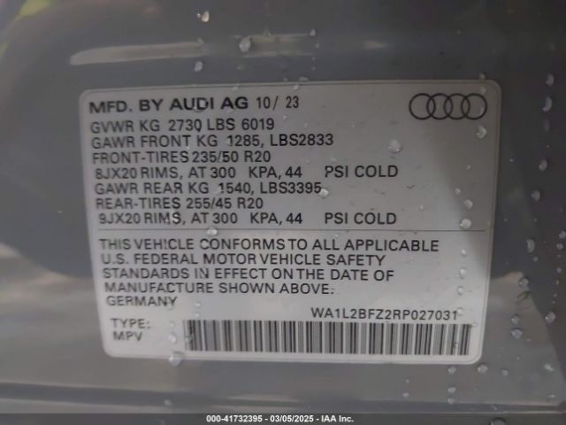 WA1L2BFZ2RP027031 Audi Q4 E-tron Premium Plus 50 Quattro