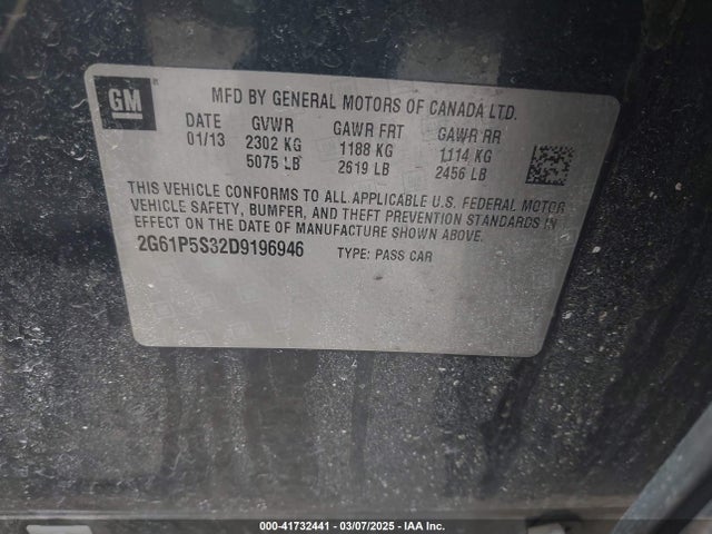 2013 CADILLAC XTS 2G61P5S32D9196946 Photo 8