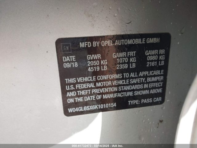 W04GL6SX6K1010154 Buick Regal Sportback Fwd Preferred