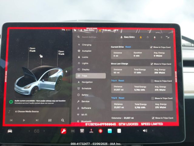 5YJ3E1EA4PF569645 Tesla Model 3 Rear-wheel Drive