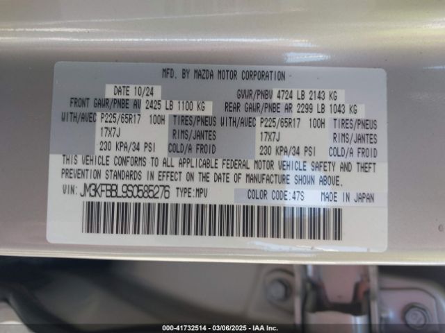 JM3KFBBL9S0585276 Mazda Cx-5 2.5 S Select