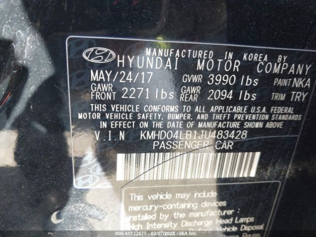 KMHD04LB1JU483428 Hyundai Elantra Sport