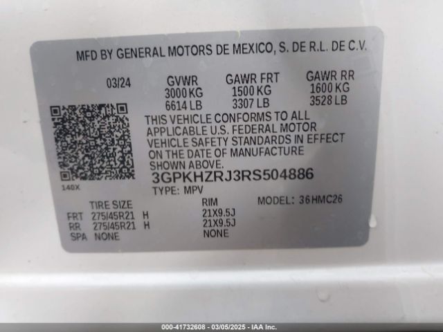 3GPKHZRJ3RS504886 Honda Prologue Elite