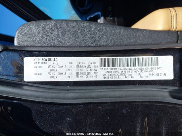1C4RDHEG7GC396792 Dodge Durango Citadel Anodized Platinum
