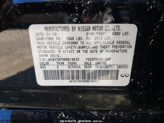 JN1EV7APXKM519633 Infiniti Q50 3.0t Luxe