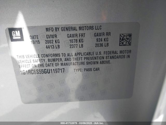 1G1RC6S55GU119717 Chevrolet VOLT LT