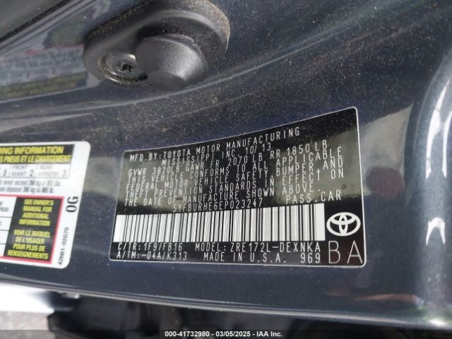 5YFBURHE6EP023247 Toyota Corolla Le/le Plus/le Premium