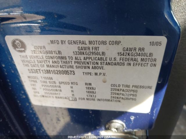 2006 SAAB 9-7X 5S3ET13M162800573 Photo 8