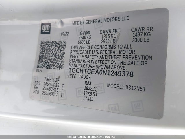 Chevrolet Colorado 4wd  Long Box Lt 2022 1GCHTCEA0N1249378 Image 9