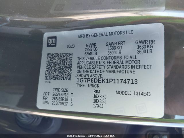 1GTP6DEK1P1174713 GMC Canyon 4wd  Short Box At4