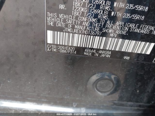 JTMDJREV7HD136797 Toyota Rav4 Hybrid Limited