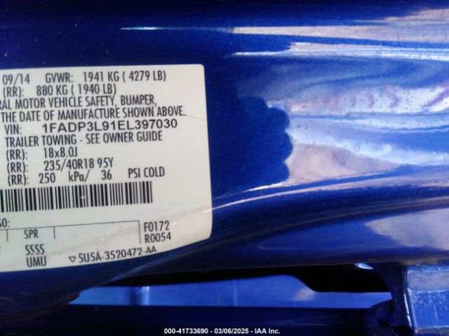 1FADP3L91EL397030 Ford FOCUS ST