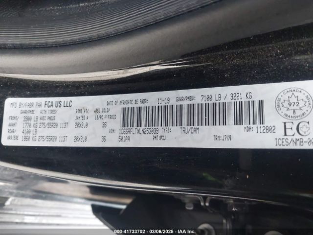 1C6SRFLTXLN253039 RAM 1500 Rebel