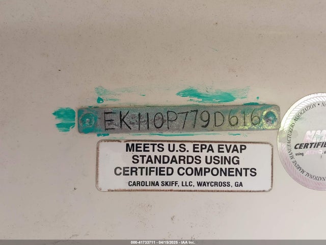 2016 Carolina Skiff Other მანქანა იყიდება აუქციონზე, vin: EKH0P779D616, აუქციონის ნომერი: 41733711
