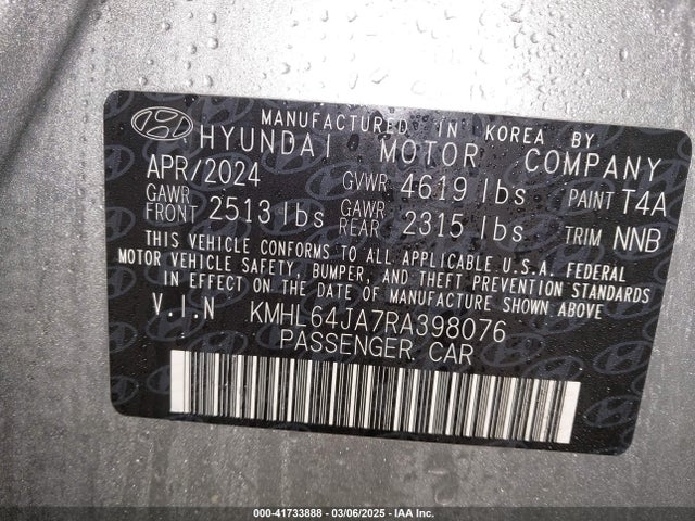 KMHL64JA7RA398076 Hyundai SONATA SEL