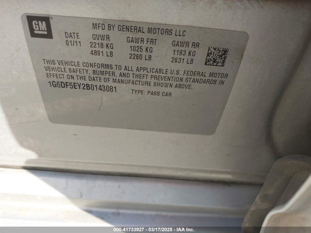 2011 CADILLAC CTS 1G6DF5EY2B0143081 Photo 8