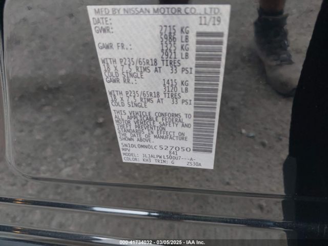 5N1DL0MN0LC527050 Infiniti QX60 PURE