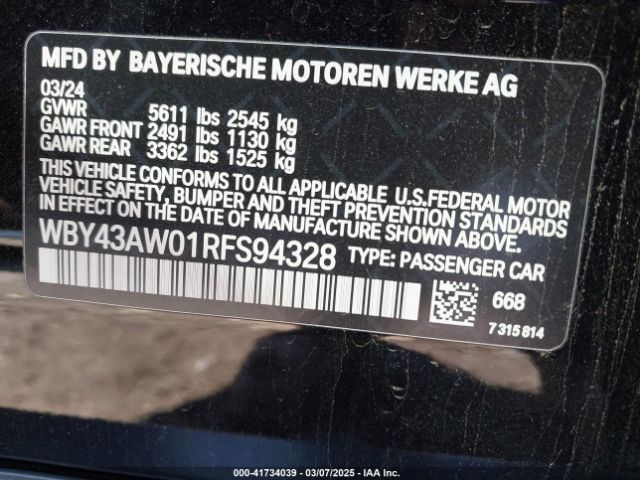 WBY43AW01RFS94328 BMW I4 Edrive35