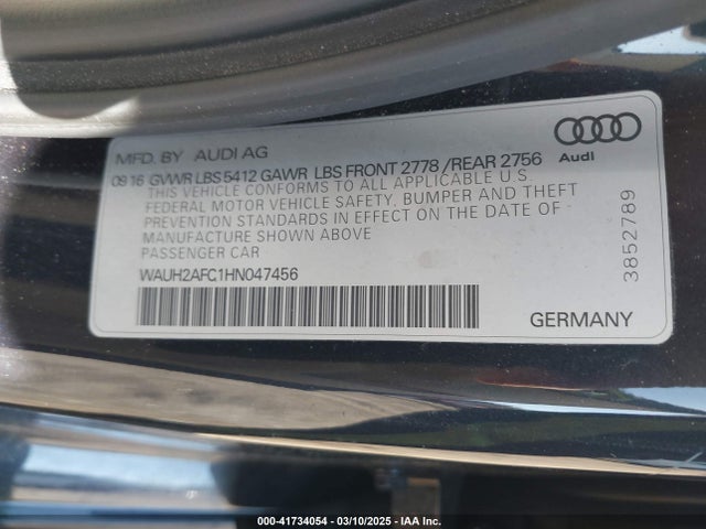 2017 AUDI A6 WAUH2AFC1HN047456 Photo 8