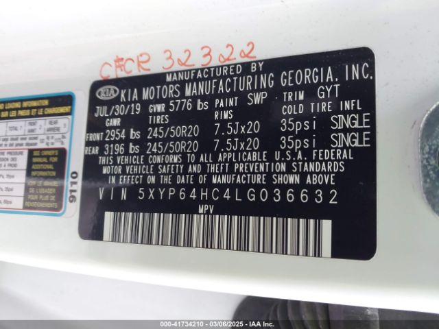 5XYP64HC4LG036632 KIA Telluride S